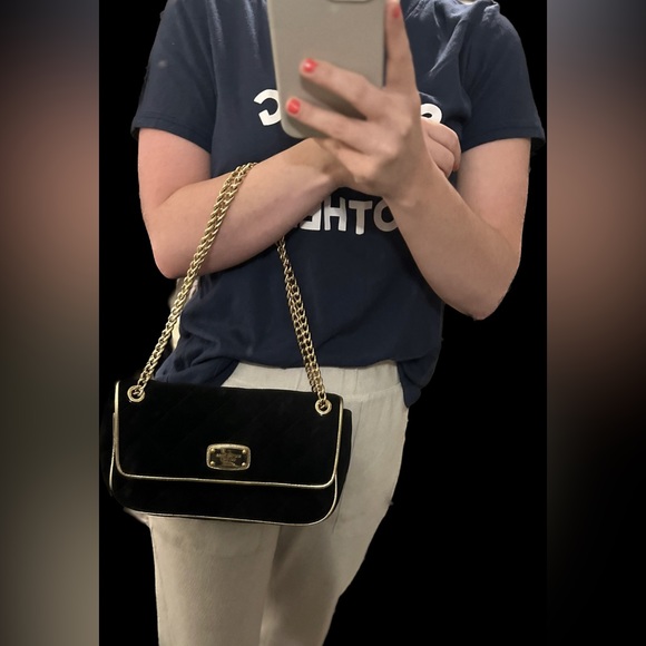 Michael Kors Velvet Gold Chain Bag - Picture 9 of 9